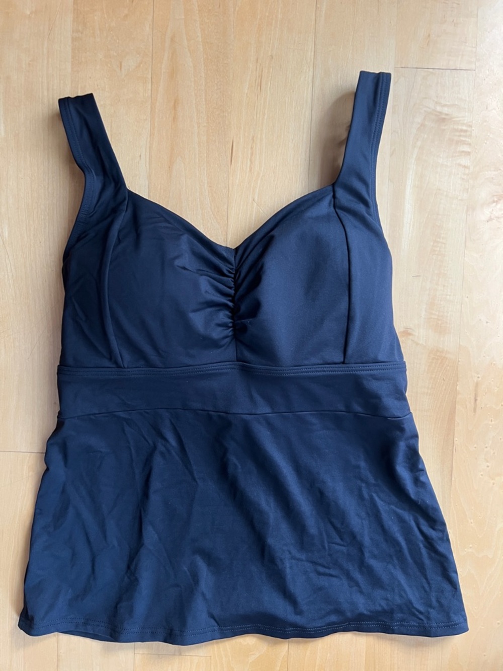 Lands' End Black Swim Top with Supportive Straps